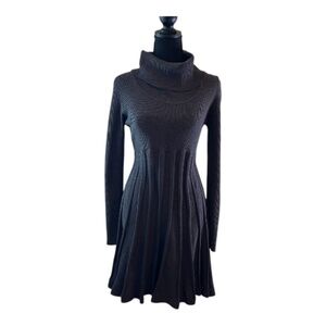 Gray Long-sleeve Sweater Dress